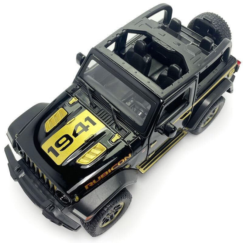 Image of Alokik Enterprise 1:20 Diecast Model Alloy Jeep Wrangler Rubicon 1941 Open Roof Metal Pull Back With 6 Openable Doors&Sound Light Auto Toy Car, Best Gift Toys For Kids Boys[Colors As Per Stock]