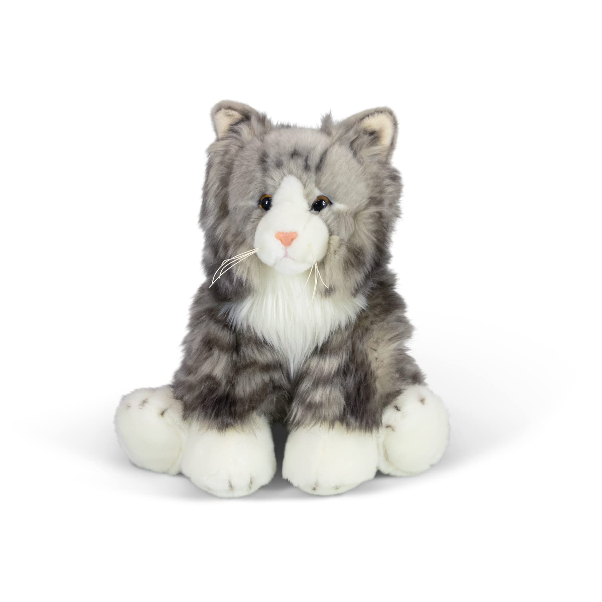 Animigos World of Nature Tobar GREY FLUFFY CAT Plush Toy