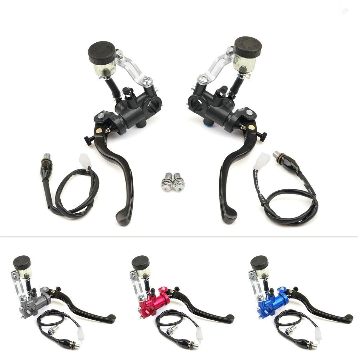 Leva frizione e freno Leve del cilindro principale della pompa freno frizione radiale universale per motociclette, pistone da 17,5 mm(One Pair Grey)