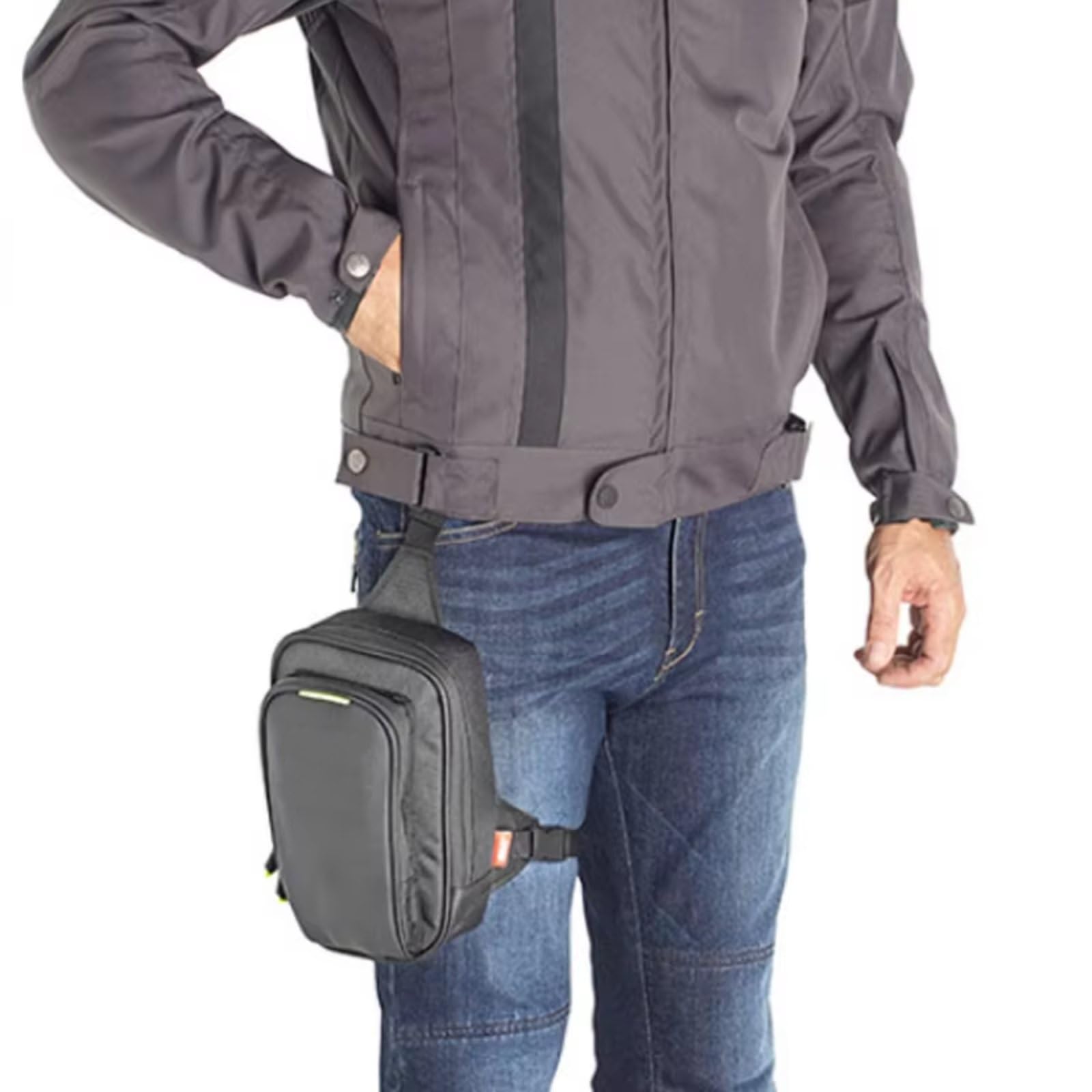 Borsa Portaoggetti Universale Gamba Moto Regolabile Nera Pratica E Comoda Sostituzione Accessori Parti Sacche Moto