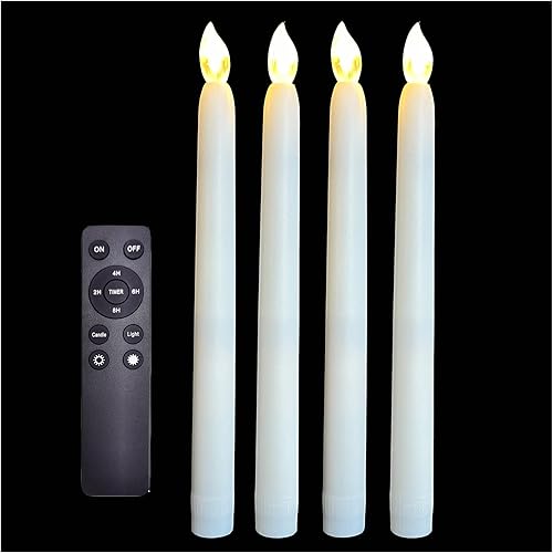 Velas cónicas sin llama con mando a distancia, candelabros operados con pilas, velas LED de plástico eléctrico a granel, llama de parpadeo ámbar, disponible en Yaxa Colombia