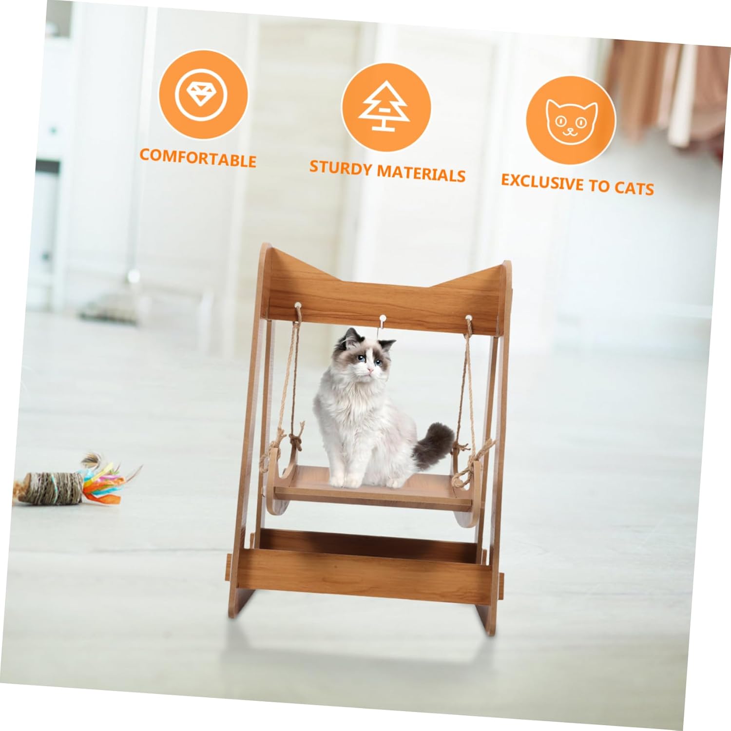 ERINGOGO Cat Swing Hammock Comfortable Indoor Resting Nest for Cats Sturdy Design for Felines Fun Playground for Lounging and Stretching