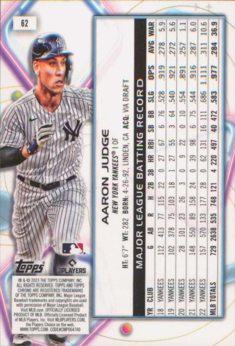 Amazon.com: 2023 Topps Cosmic Chrome #62 Aaron Judge New York