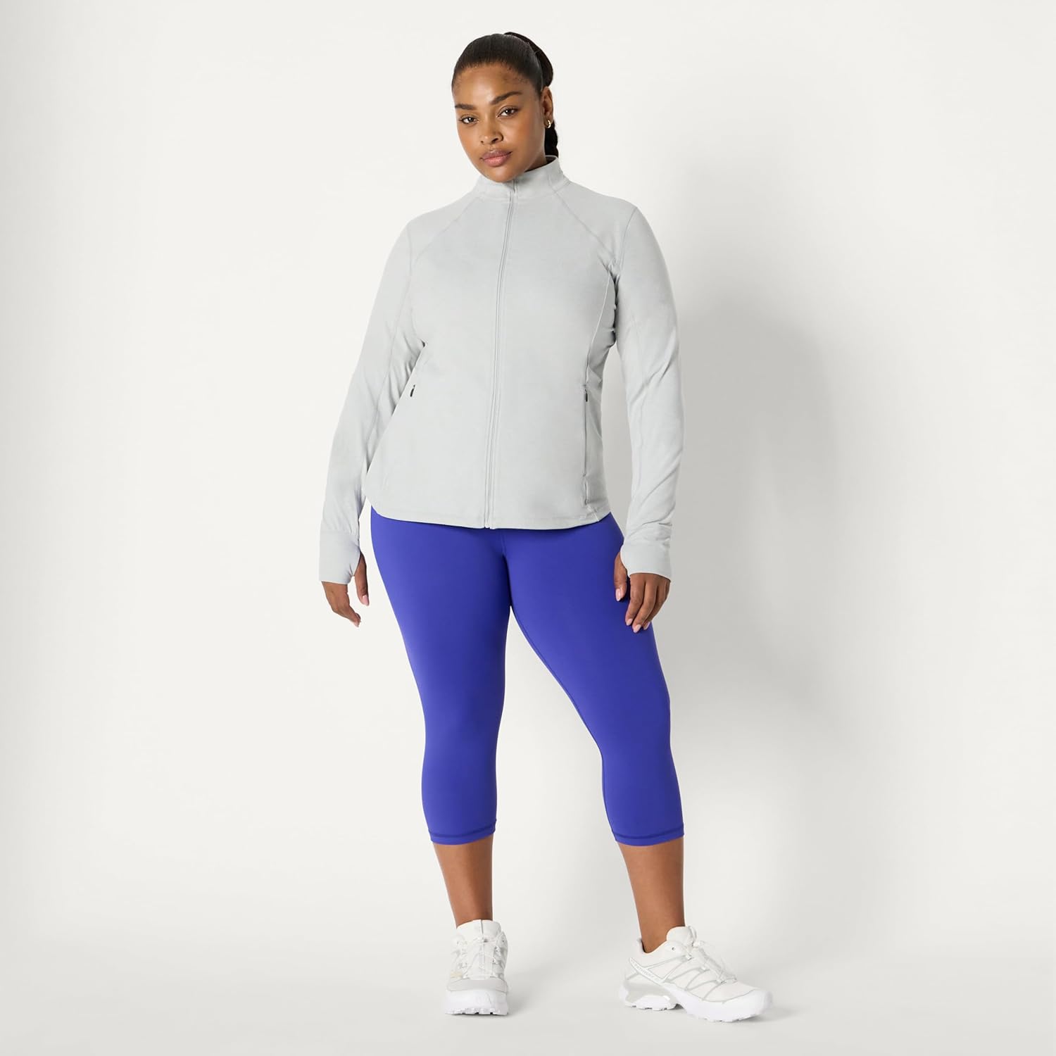 Amazon Essentials Women's Athletic Soft Performance Lightweight Zip Up Workout Running Jacket, Space Dye - Image 7