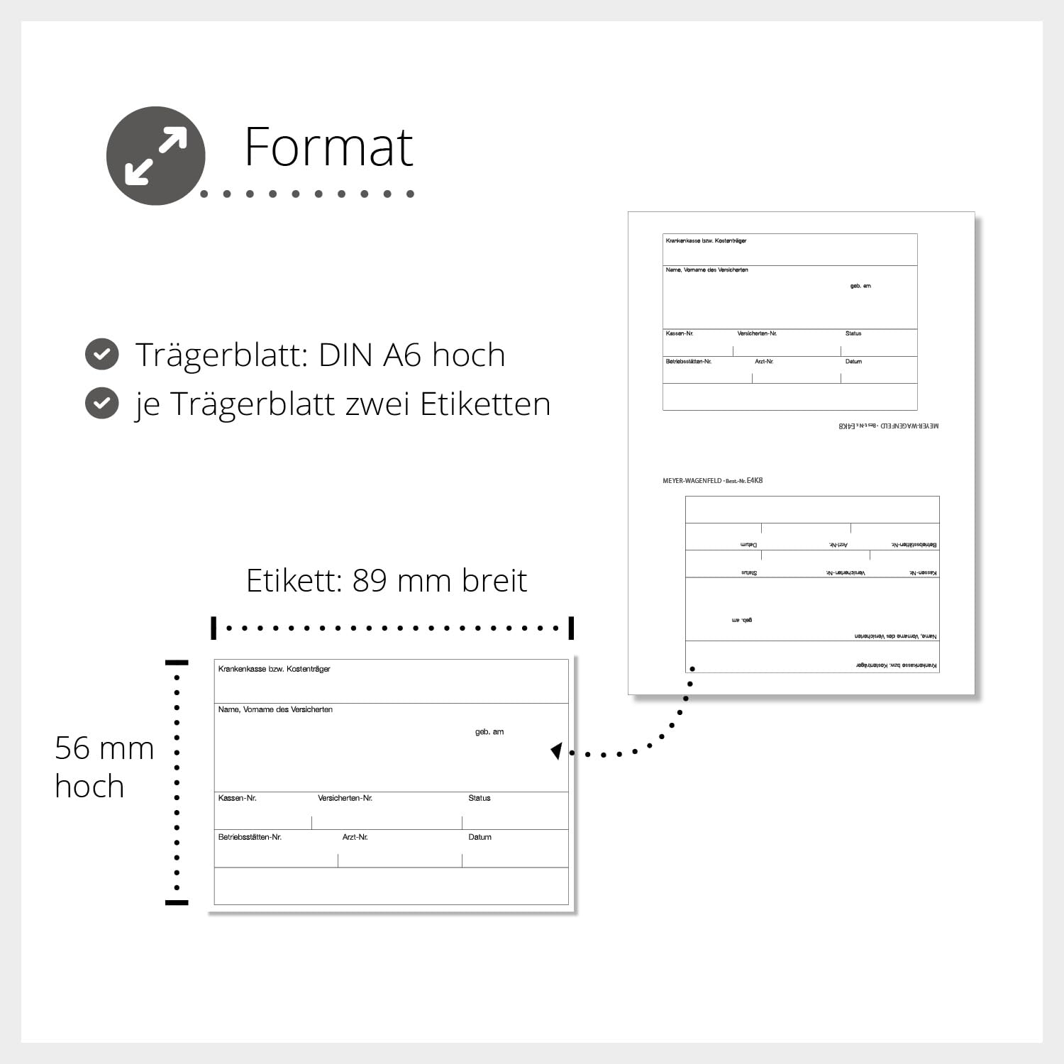 Adressfeldetiketten Praxisformulare Patientenkartei | 1000 Stück | Weiß