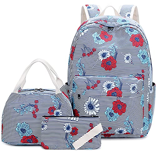 Schulrucksack Für Frauen Teenager Kinder College Bookbags Daypack Fit 13 Zoll Laptop Rucksack Rucksack, Lässiger Reiserucksack-Blue Cover