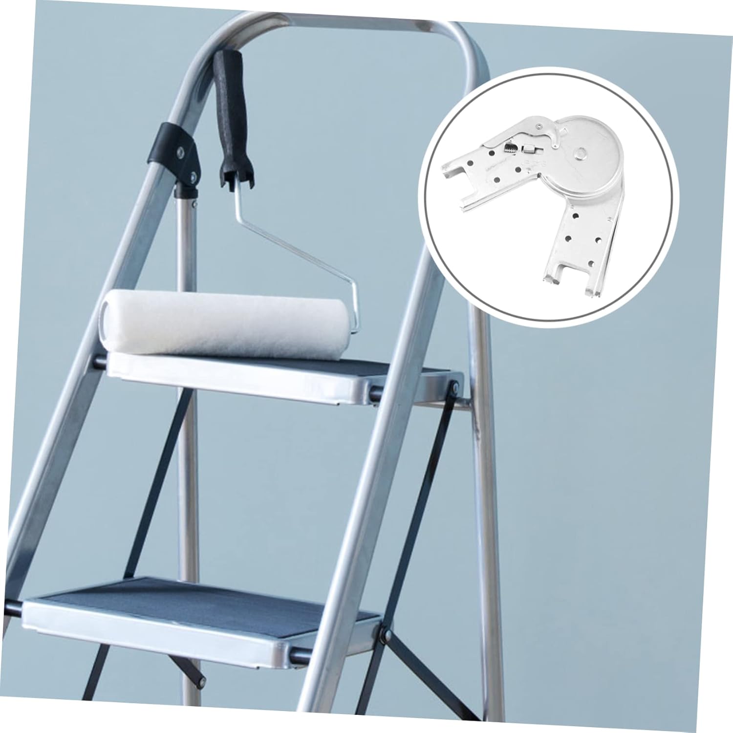 HOMSFOU Folding Attic Ladder Hinges Aluminum Herringbone Ladder Leveler Stabilizer for Loft