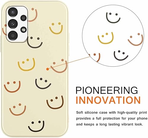 Miniatura 4 de RUMDEY Paquete de 2 fundas de teléfono para Samsung Galaxy A32 5G de 6.5 pulgadas, diseño de sonrisa linda, silicona suave, delgada, TPU, a prueba
