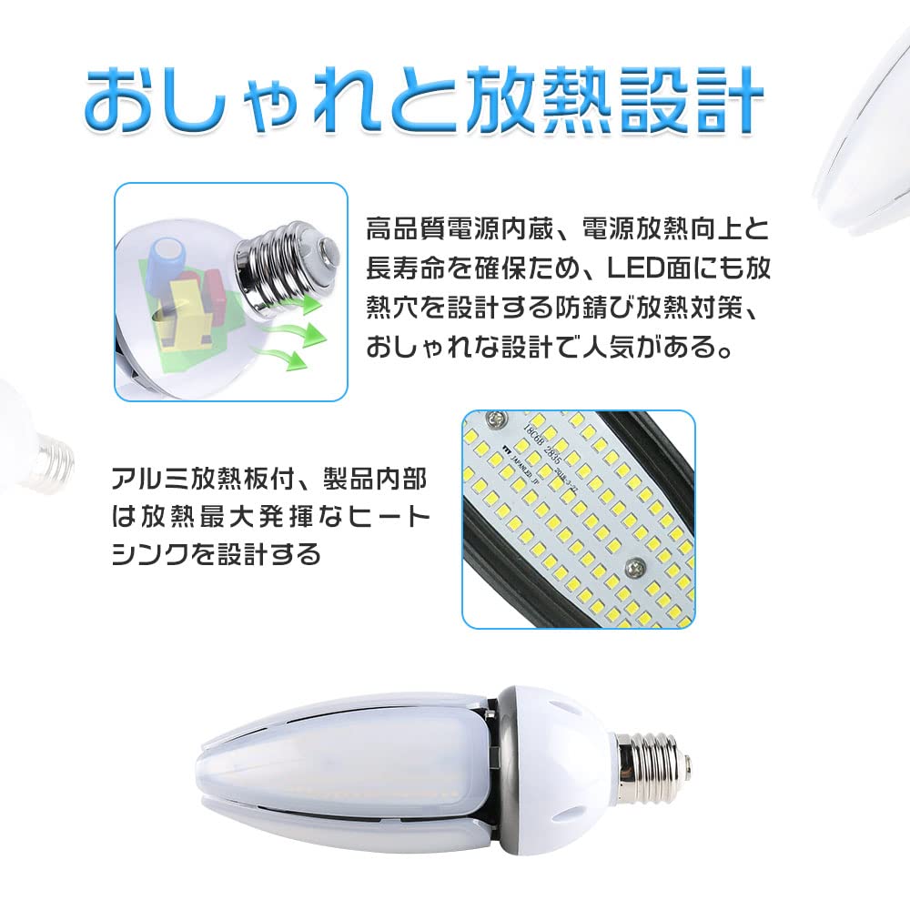 Amazon | 【高輝度】水銀灯400W相当 LEDコーンライト 60W 12000