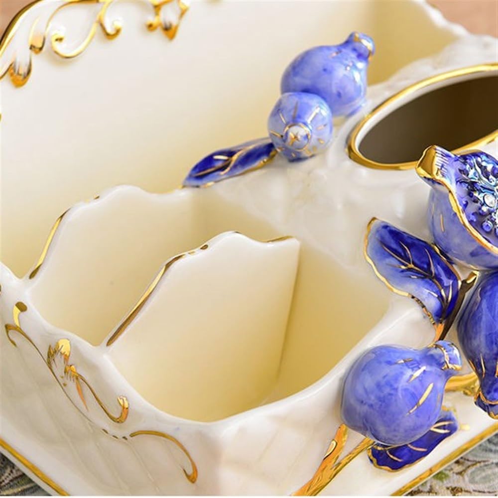 Pudełko na chusteczki kosmetyczne, ceramiczny, uchwyt na chusteczki higieniczne, wielofunkcyjny pokrowiec na chusteczki do domu, łazienki, salonu, sypialni, jadalni, biura / domu