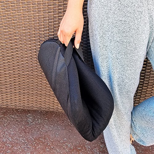 CONFORMAX On The Go Stadium Seat Gel Cushion/ Bleacher Gel Cushion/ Gel Travel Seat Cushion/ Car-Truck Gel Seat Cushion/ All Purpose Gel Cushion with Handles (Black-Airmax, L16)