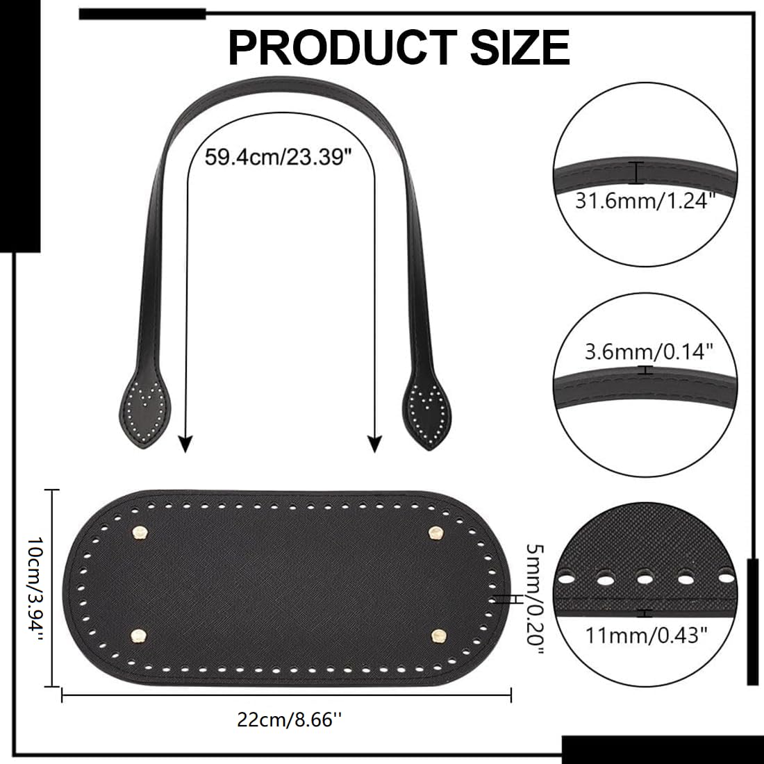 6 Piezas Materiales para Hacer Bolsos Fondo de la Bolsa Cojín de Parte Inferior de Bolso Fondo de Bolsos Bolsa de Pieza de Fondo para Accesorios Hechos a Mano del Bolso DIY