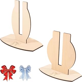 FREEBLOSS 2 Set Bow Maker Tool Wooden Wreath Ribbon Making Tool 2 Size Wood Bow Maker for Hair Corsages DIY Craft Party Decorations
