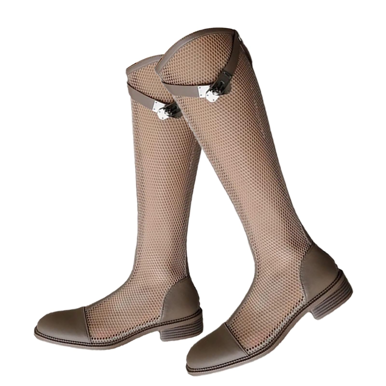 Bottes hautes équestres pour femme avec semelle antidérapante et zip arrière
