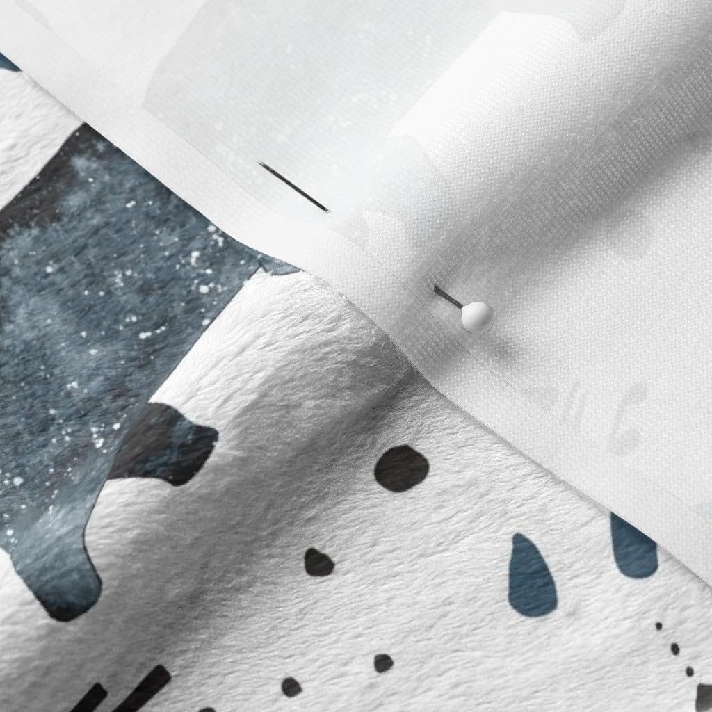 Spoonflower Fabric - Little Bear Small Arrows Mountains Woods Woodland Nature Blue Abstract Printed on Minky Fabric Fat Quarter - Sewing Baby Blankets Quilt Backing Plush