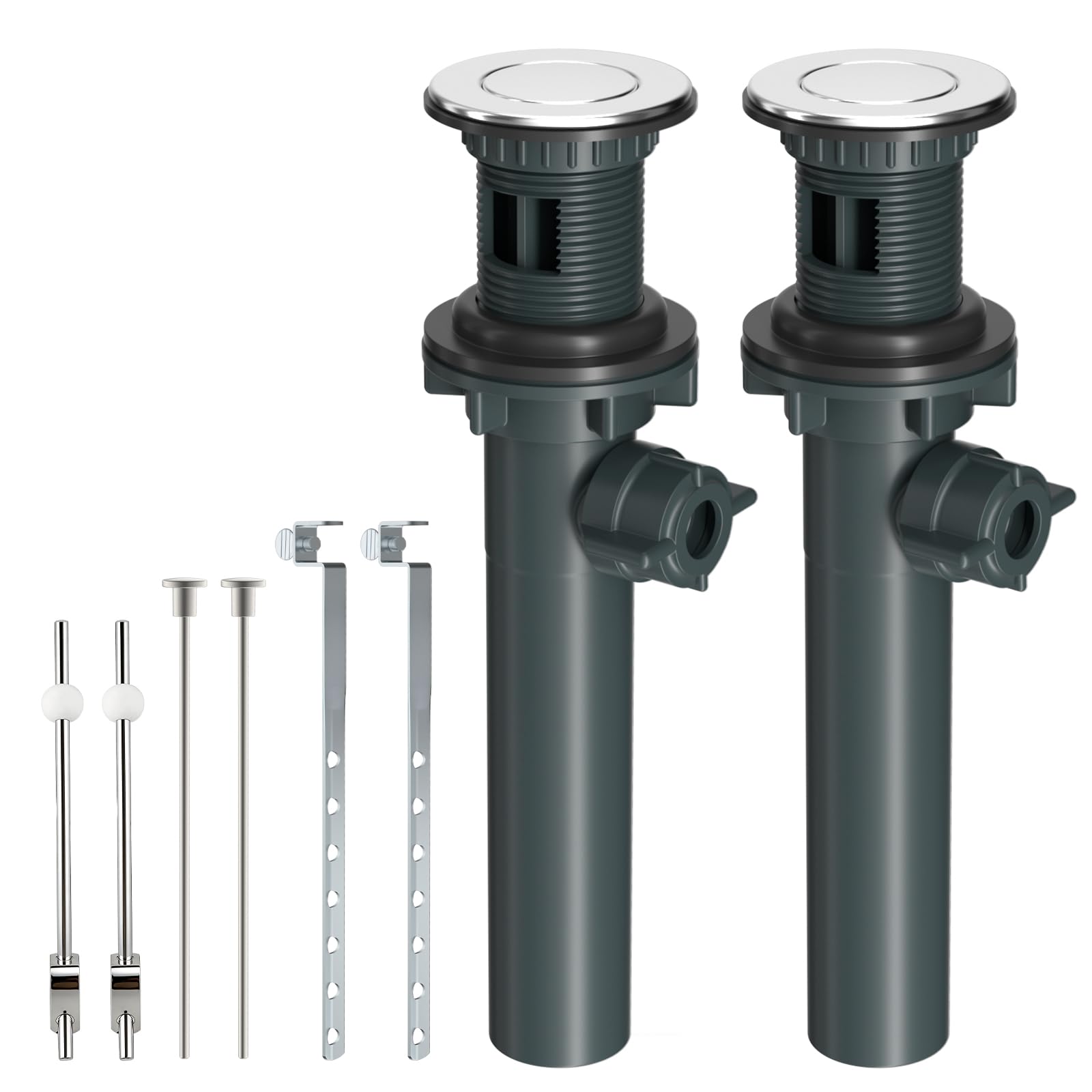 Tapón de drenaje para fregadero de baño, montaje de recipiente de drenaje para Moen, paquete de 2 unidades, tapón para lavabo con varilla de desbordamiento y elevación, cromado