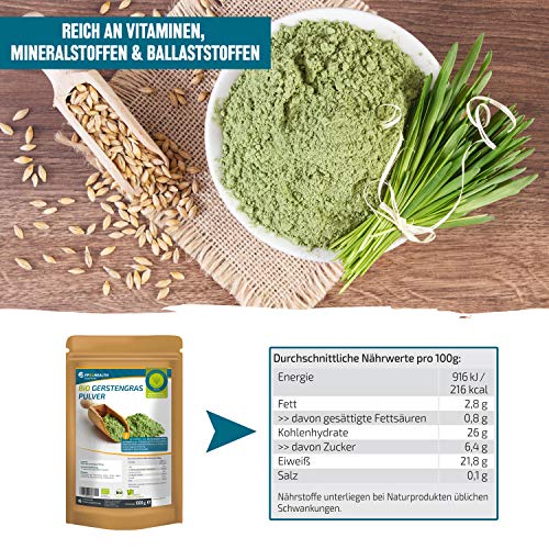 Foto von FP24 Health Gerstengras Pulver Bio 1000g - Laborgeprüft - 1kg Gerstengraspulver aus Bayern im Zippbeutel - Top Qualität
