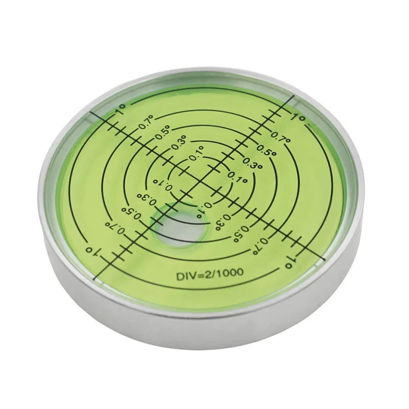 Burbuja de nivel Circular grande y redonda con carcasa blanca magnética, líquido verde, diámetro 60mm, altura 10mm(No Magnetic)
