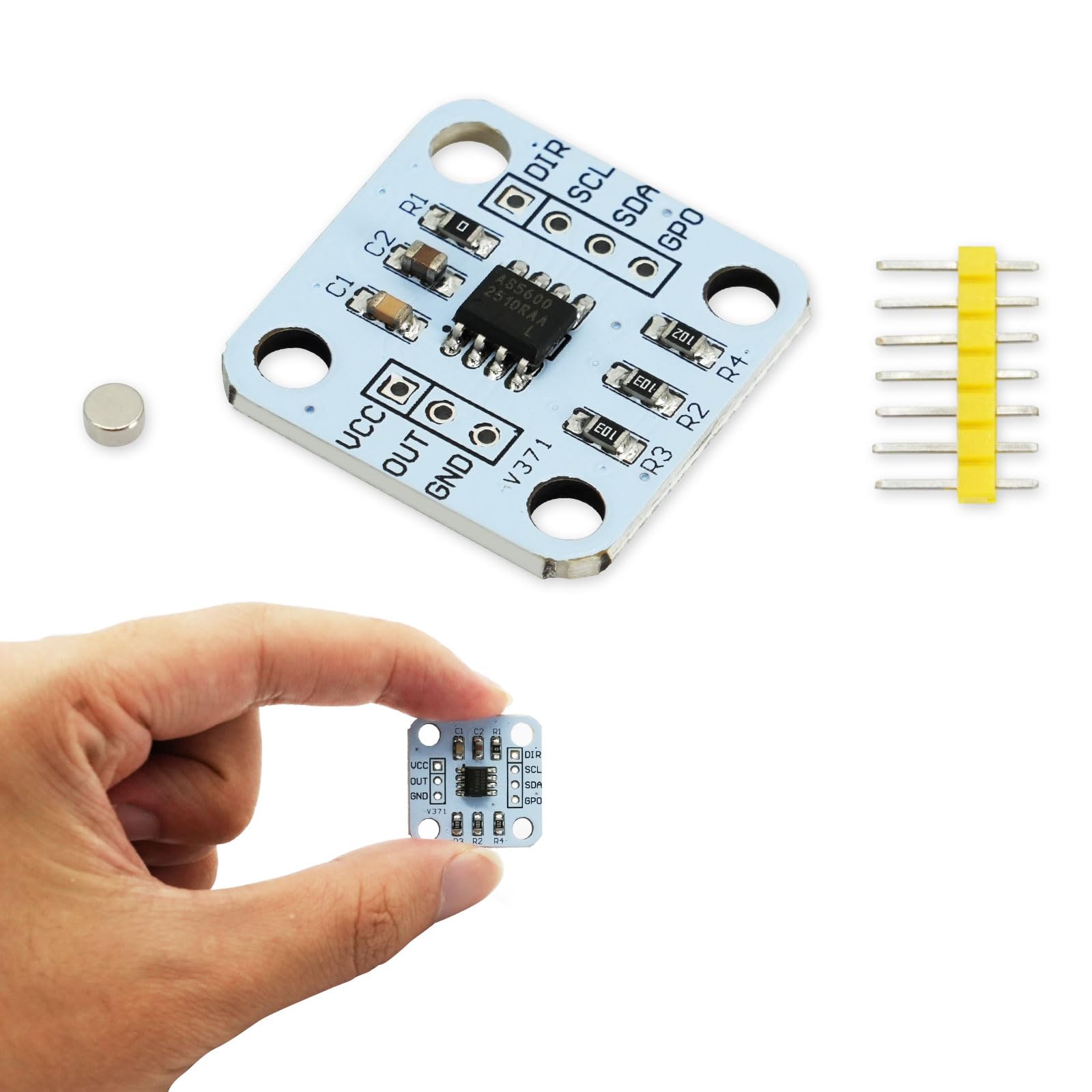 Módulo sensor de ángulo AS5600 de alta precisión 12 bits con imán