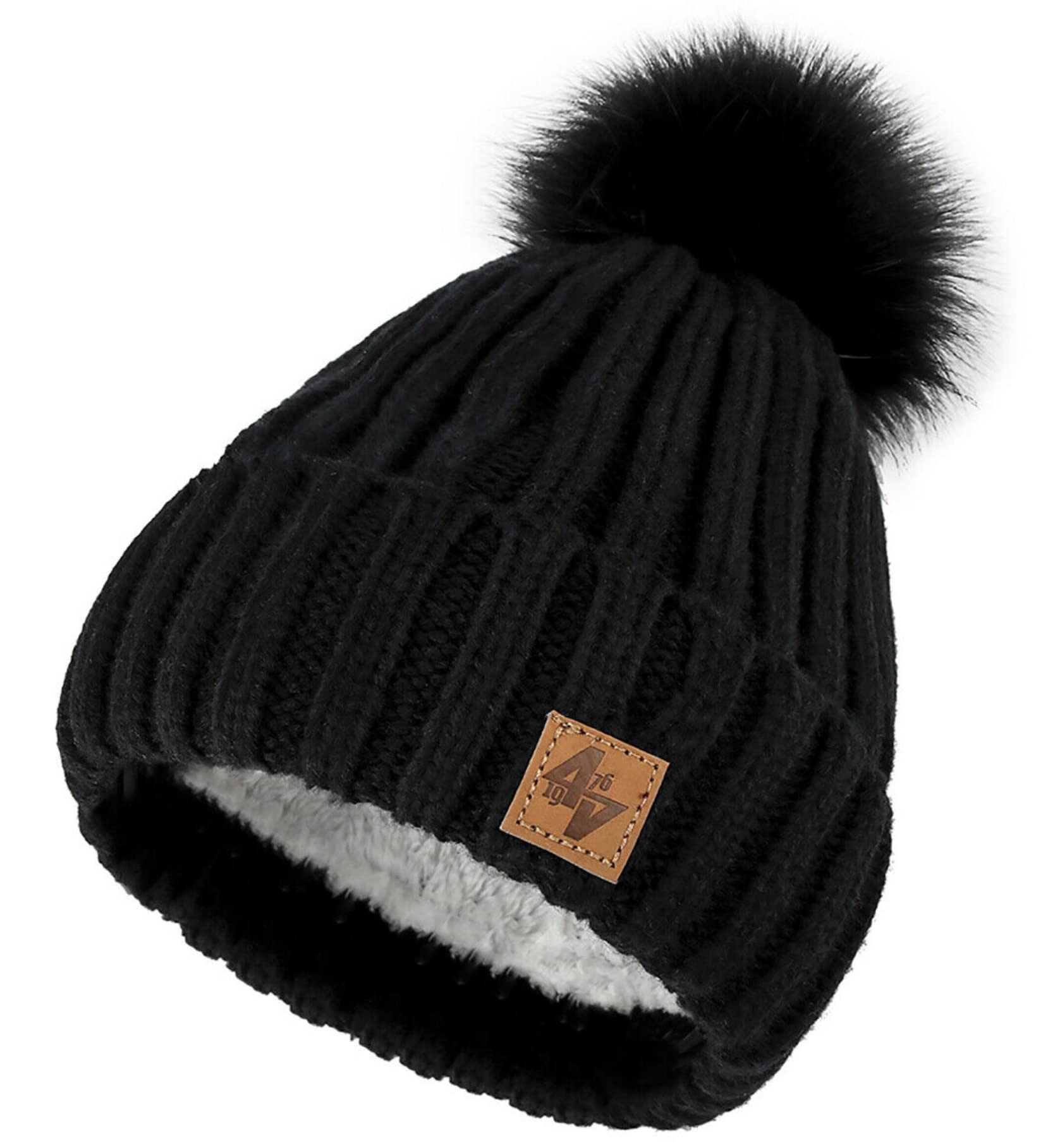 Morefaz Men's Lolly 2 Mfaz Ltd Beanie Hat Woolly Knitted Cookies Eskimo Style Wool With Ponpon Wo's Winter Warm Ski Snowboard Hats (Lolly 2)