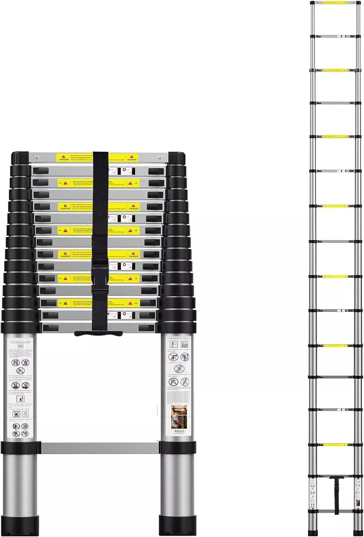 SMARTY Aluminium Telescopic Ladder, 4.4 Meter, Collapsible, Multi-Purpose, with Anti-Skid Rubber Feet-image-22