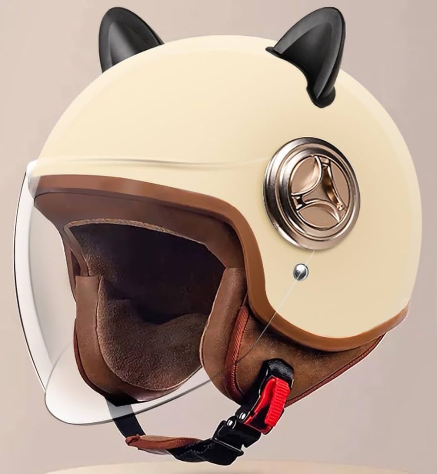 Amazon.co.jp: 猫耳オートバイハーフヘルメット男性女性フィット