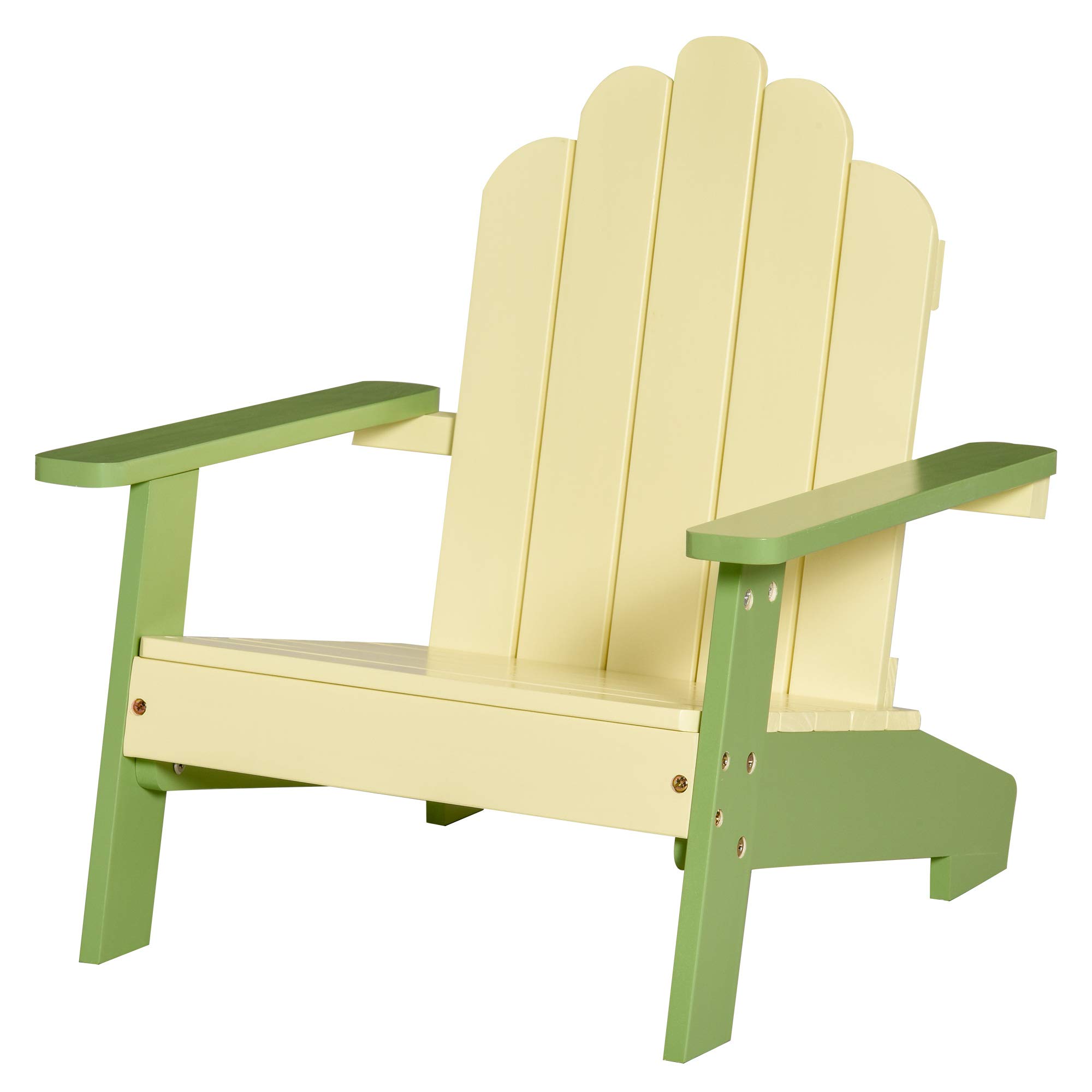 Outsunny Sedia per Bambini da Giardino Adirondack in Legno di Pino Verde