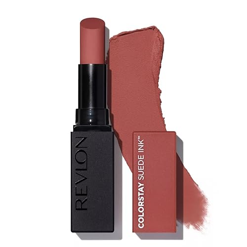 REVLON Lápiz labial, tinta de gamuza ColorStay, imprimación incorporada, infundida con vitamina E, impermeable, a prueba de manchas, color mate, 003