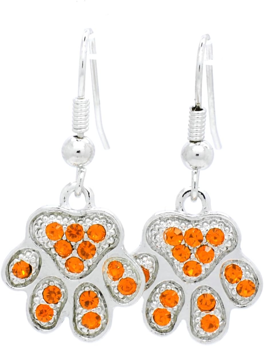 Violet Victoria & Fan Star PAW Earrings - PAW Print Dangle Earrings
