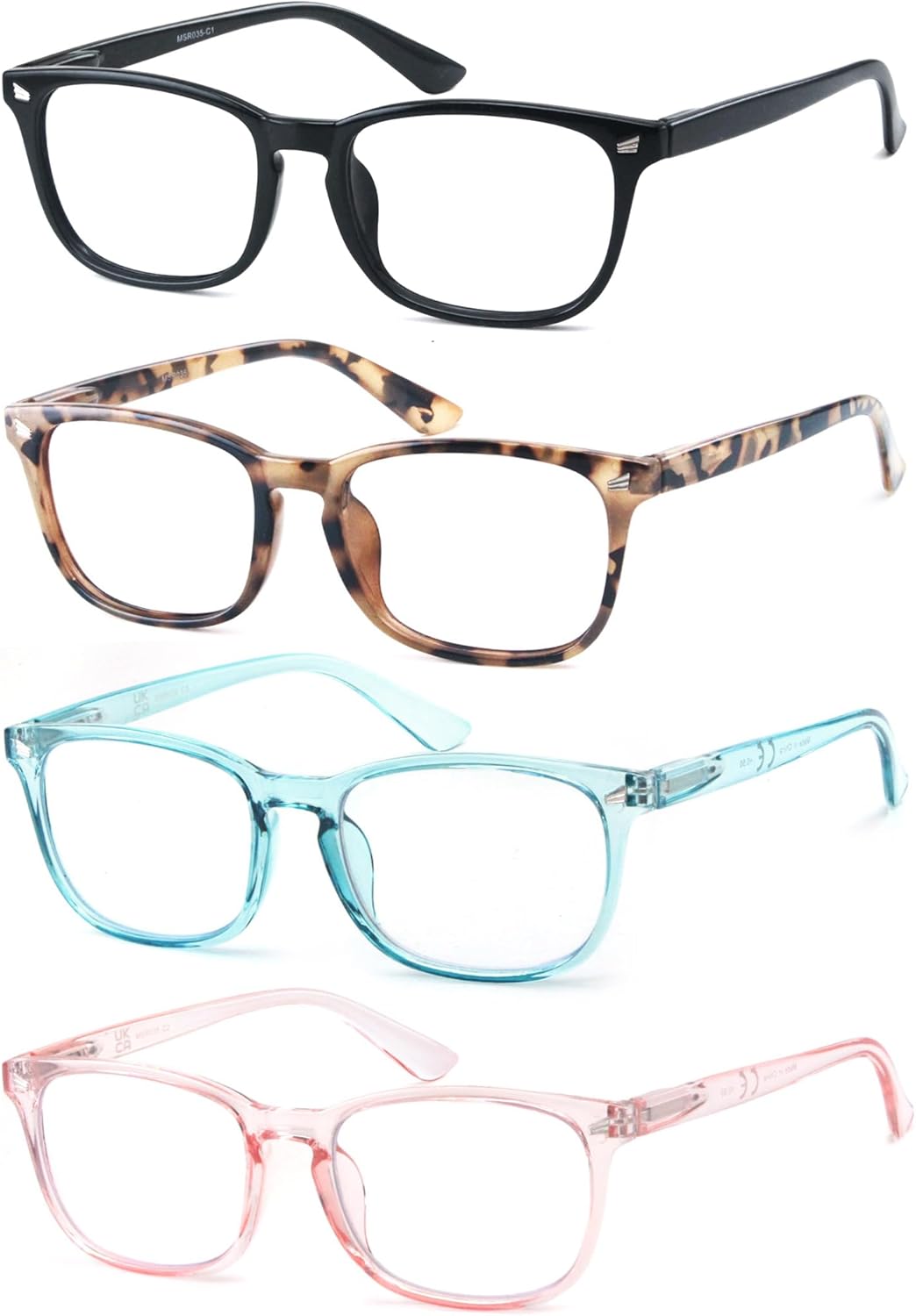 Reading Glasses Women Blue Light Blocking Lightweight Computer Readers +0.50 for Women Cheaters Reading Glasses 4 Pack Anti Glare Reduce Eyestrain Protect Eyes