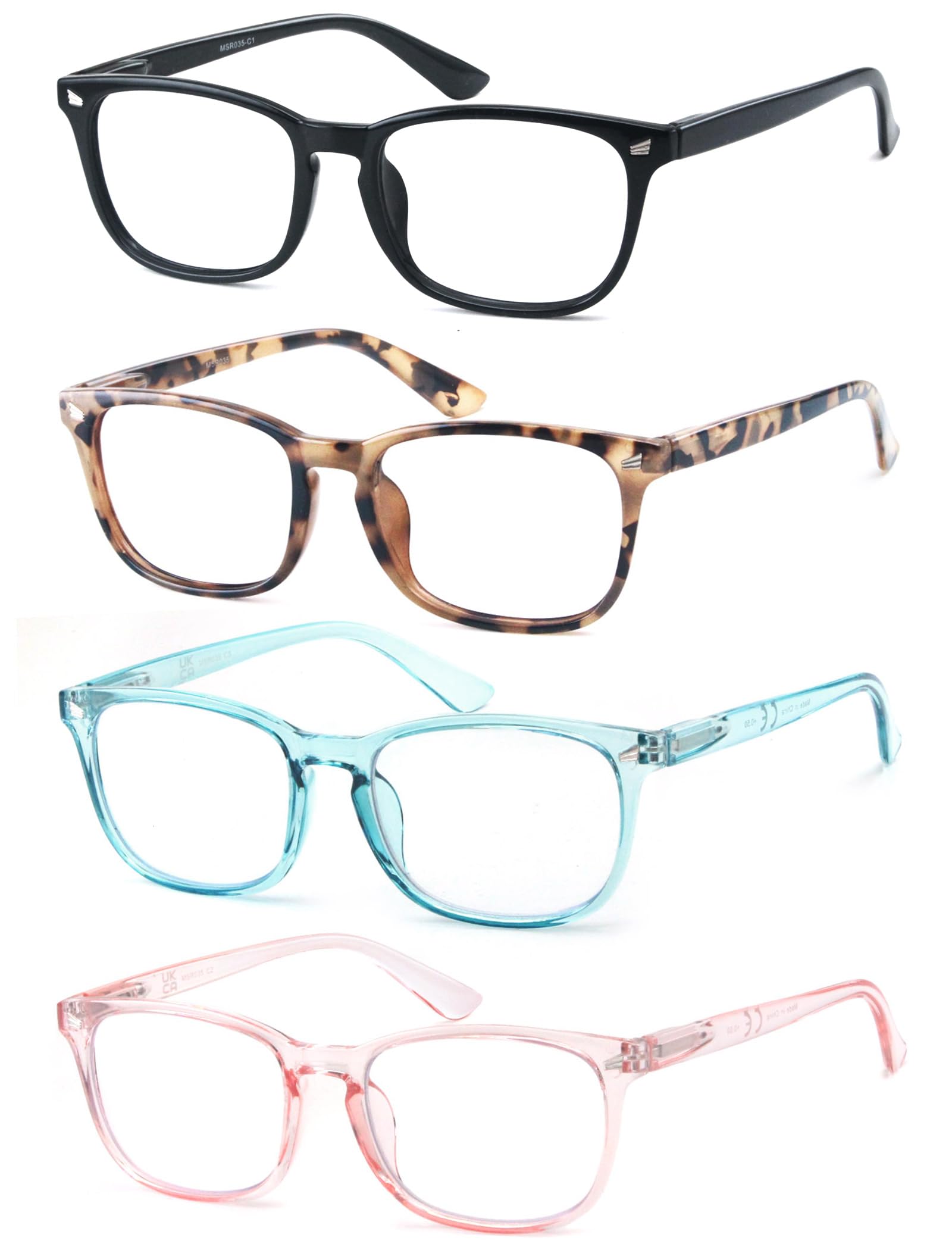 HAPJOYS Reading Glasses for Women Blue Light Blocking Computer Readers +2.75 Blue Ray Magnifying Cheater Glasses 4 Pack Reduce Eyestrain