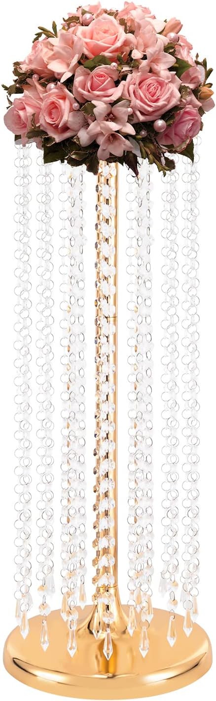 10 piece set of crystal flower racks, elegant gold color, height 60cm, enhancing home style, perfect for flower display