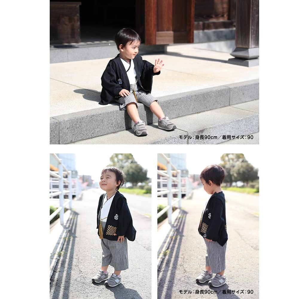 Puff 2 Kids Baby Kinder Hakama Style Coverall Strampler Jungen Kimono Stil Junge Kleinkind Strampler Japanisch Formal Geburtstag Halloween Kleid Kind Kleid