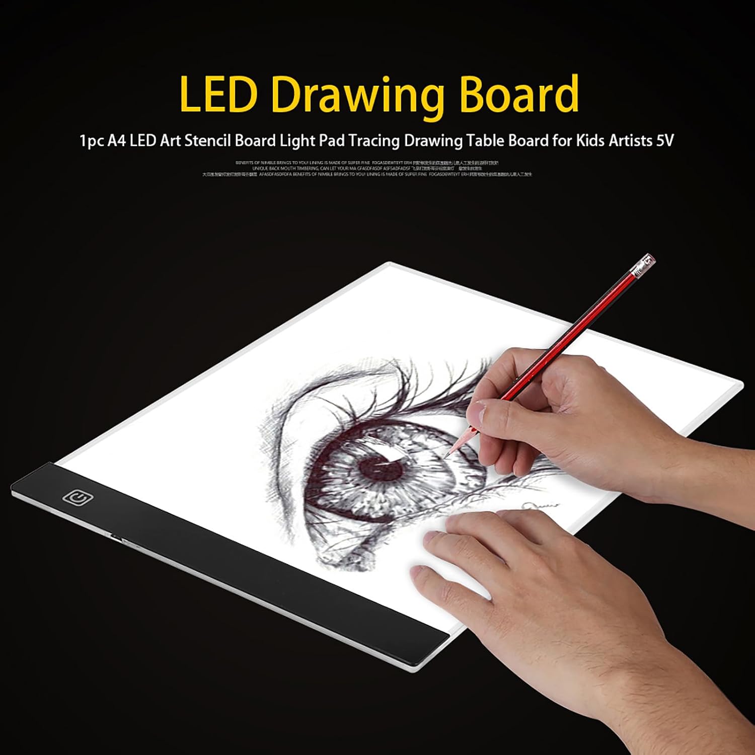 A4 LED Tracing Light Pad, Ultra - Thin Drawing Board for Artists and Kids, Uniform LED Light Box with USB Cable for Sketching Stenciling and Animation
