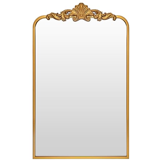 Ruomeng Wall Mirror, Traditional Vintage Baroque Mirror, Gold Framed Mirror for Bathroom, Entryway, Living Room, Hallway, 19” x 30.5”