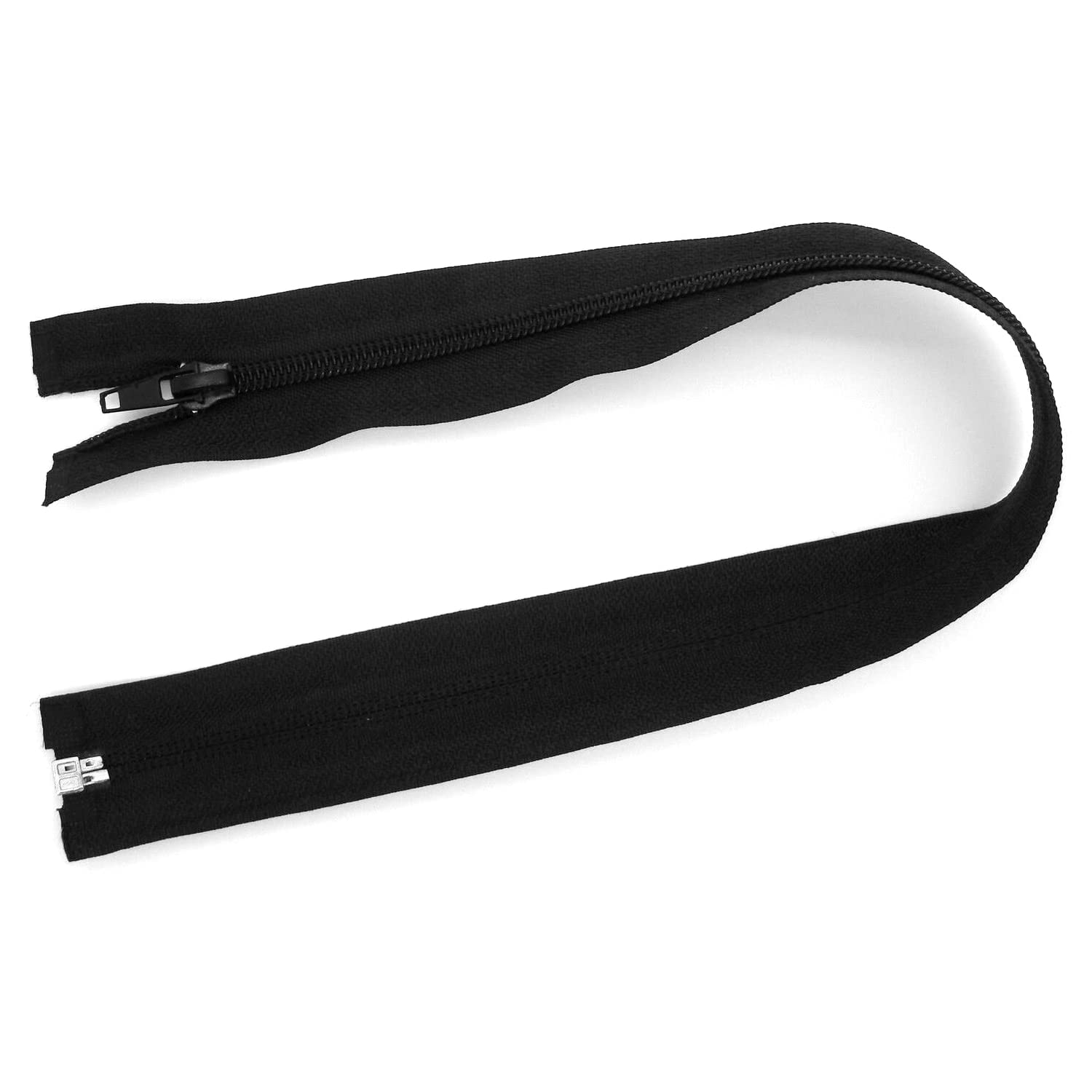 45 cm Zipper, Open Ended Separating Nylon Spiral Coil Zip, Size No #5 (Black)