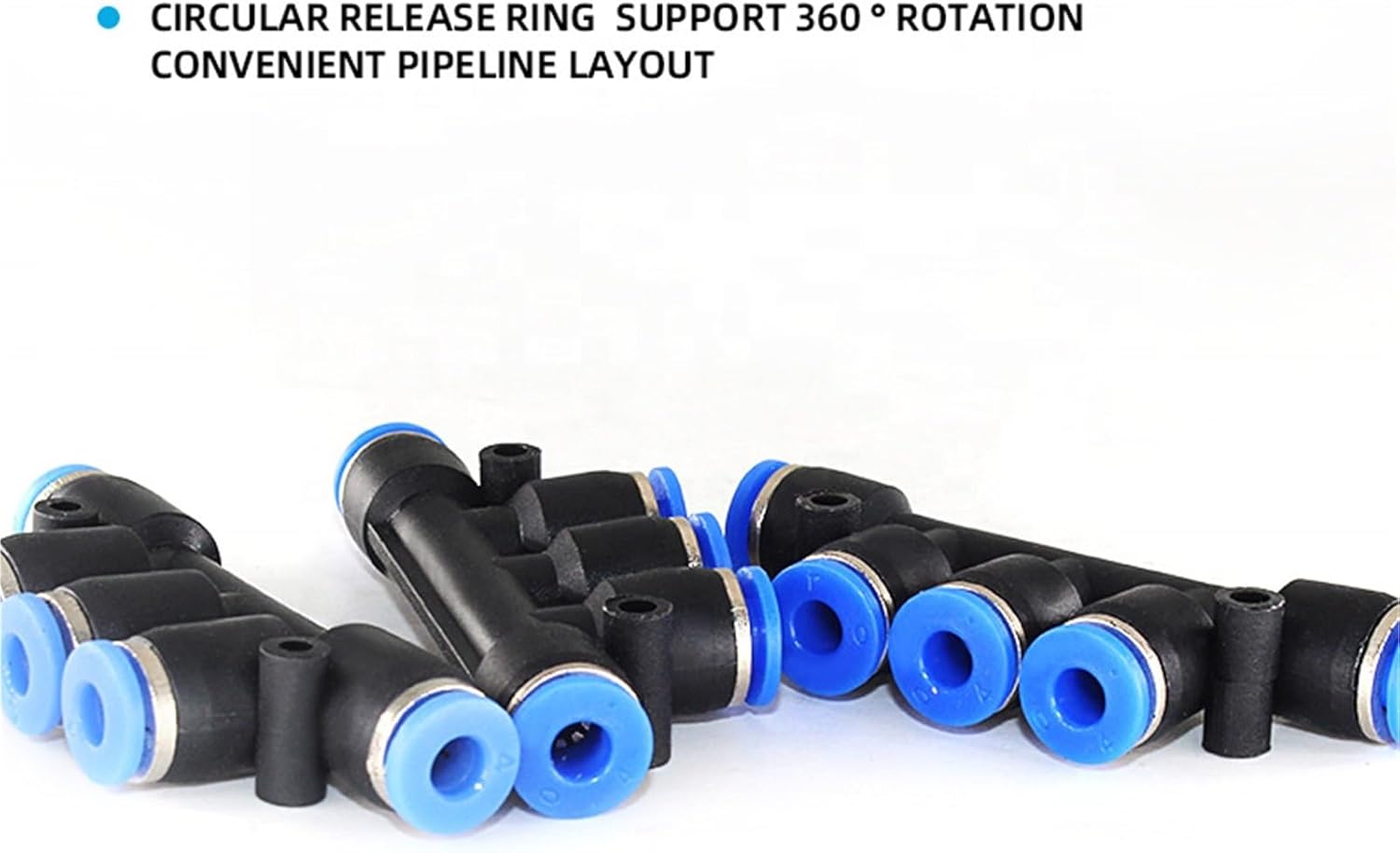 Push In Quick Connect Pipe Fittings 5-way Plastic Air Hose Fittings Pneumatic Fittings 2Pcs(PK8)