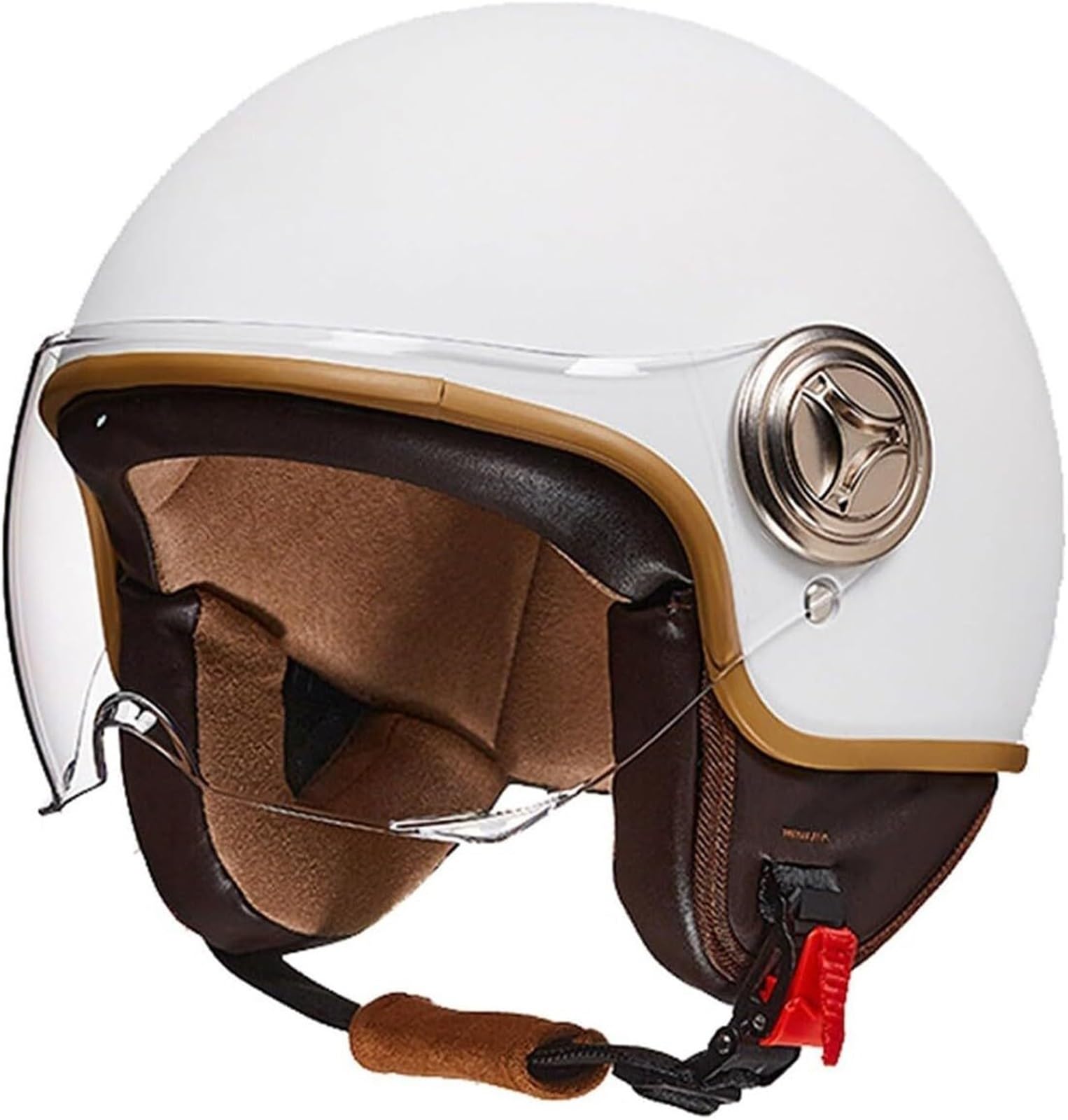 Półotwarty kask motocyklowy 3/4 w stylu retro z wizjerą słoneczną, certyfikat ECE/DOT, dla dzieci, młodzieży, mężczyzn i kobiet, do skuterów, rowerów i cruiserów