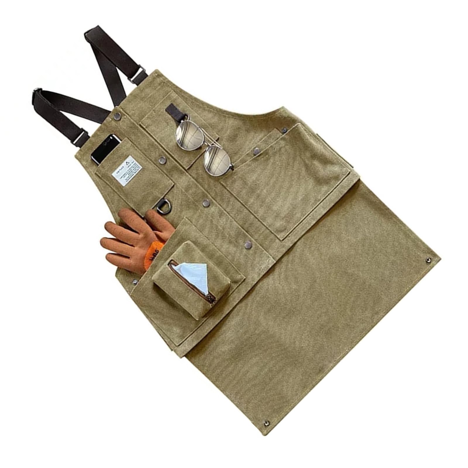 hogtnd Workwear Apron for Tradespeople Tool Storage Apron with Tear Resistant Canvas for Professional Electricians Woodworkers Carpenter