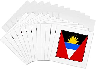 3dRose Greeting Cards - Photo Of Antigua n Barbuda Flag Button - 12 Pack - World Flag Buttons