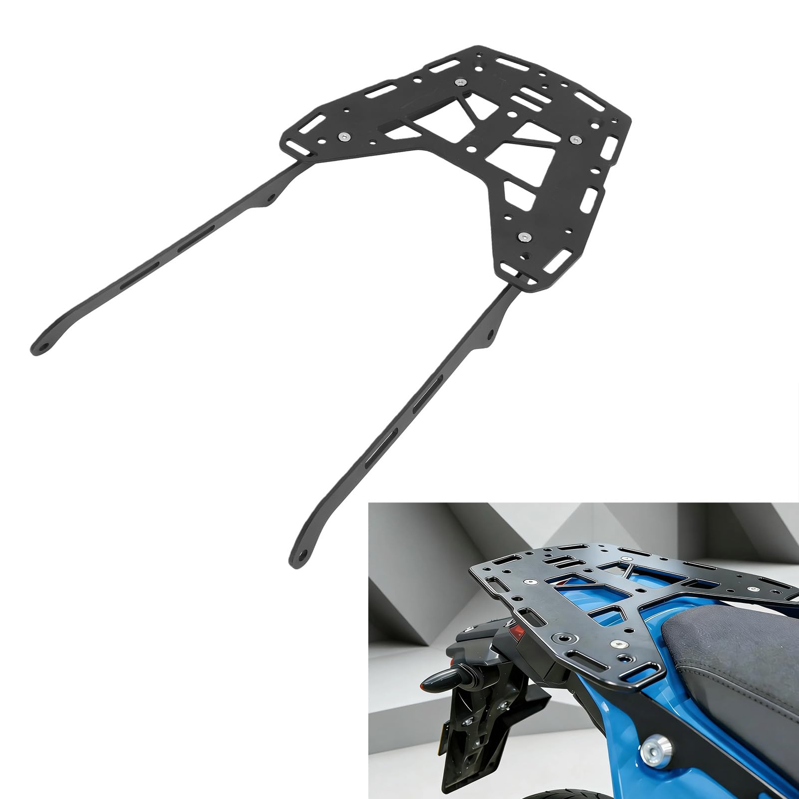 Ausla Portapacchi Posteriore per Moto, Lega di Alluminio Acciaio Al Carbonio Ricambio per Tenere 700 XTZ700 2019 2025 Edizione Rally, con Design Cavo per Stoccaggio Sicuro e Supporto