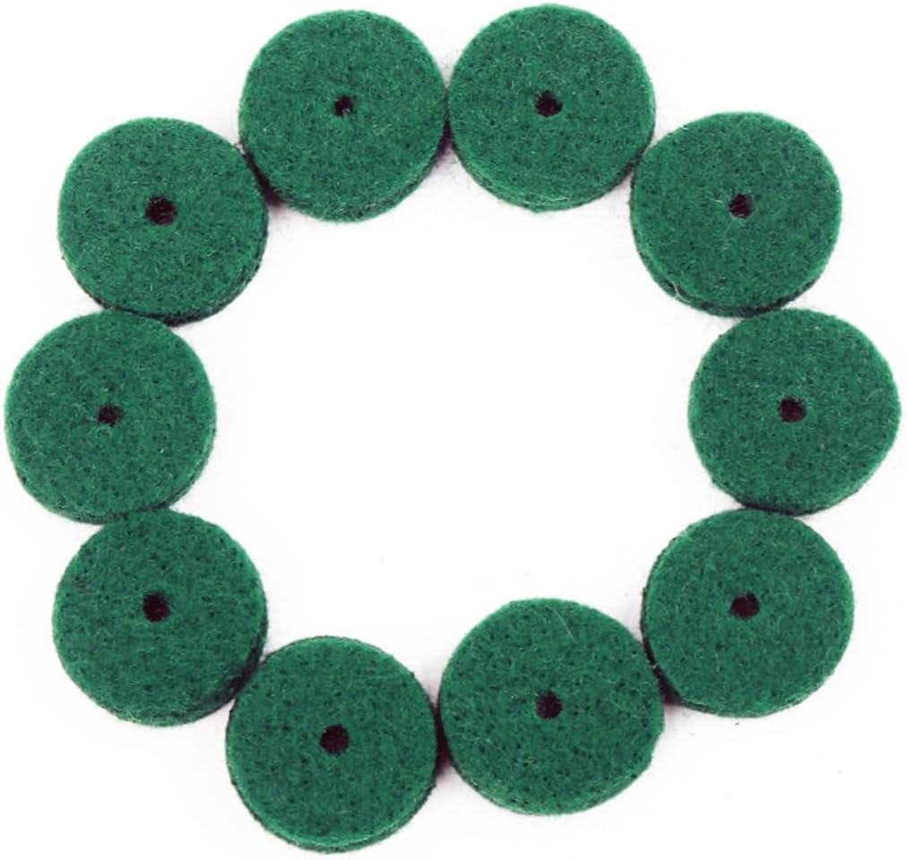 ibasenice 180pcs Piano Felt Washers Repair Parts for Keyboard Leveling Green Felt Washers for Piano Maintenance for Drum and Protecting Finish