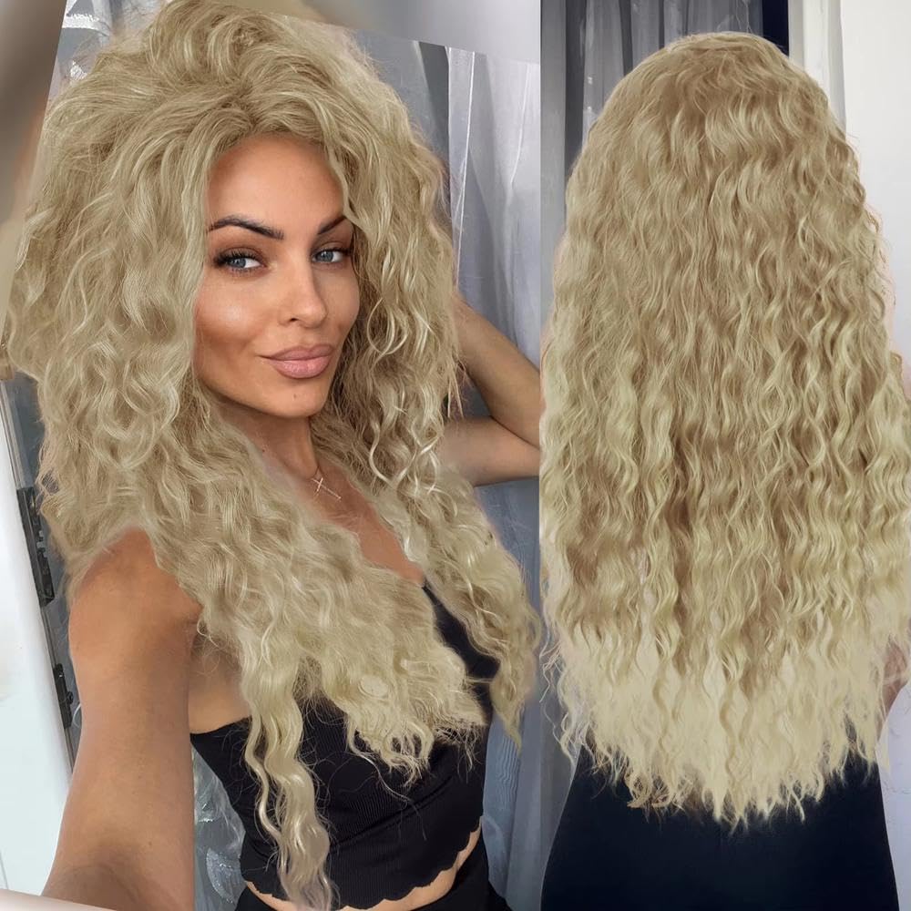Haarpflege 26 Zoll Lange Gewellte Ombre-Haarperücke Für Frauen Und Mädchen Tägliche Cosplay-Party