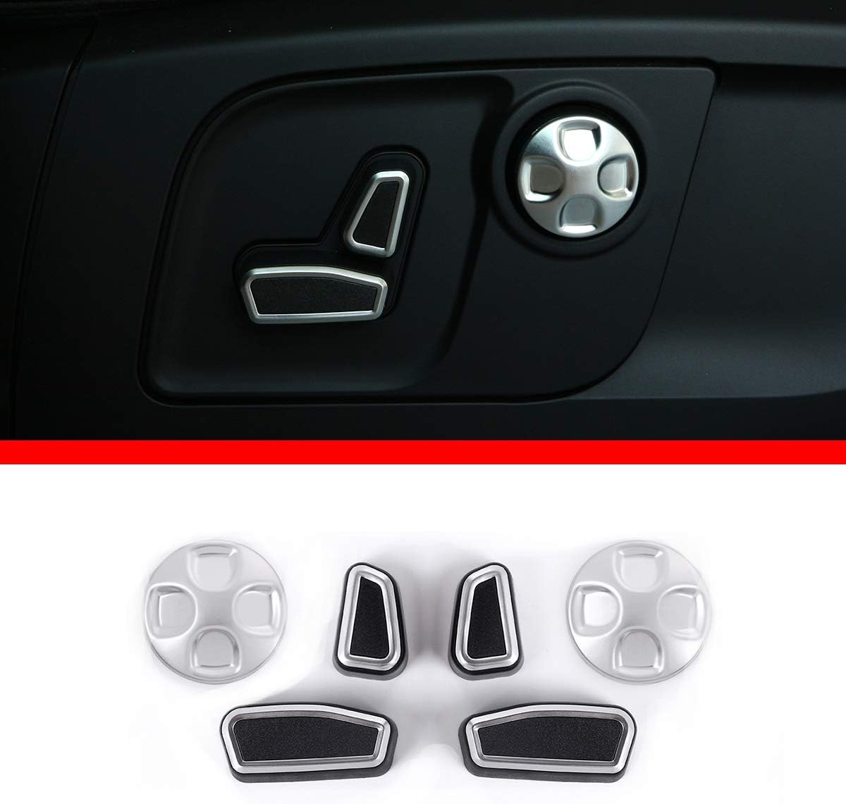 ABS Chrome Car Seat Adjustment Button Cover Trim for Alfa Romeo Giulia Stelvio 2017-2020