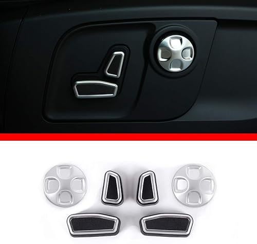 CHEYA - Funda para botón de ajuste de asiento de coche (ABS, cromada, para Alfa Romeo Giulia Stelvio, 2017-2020)