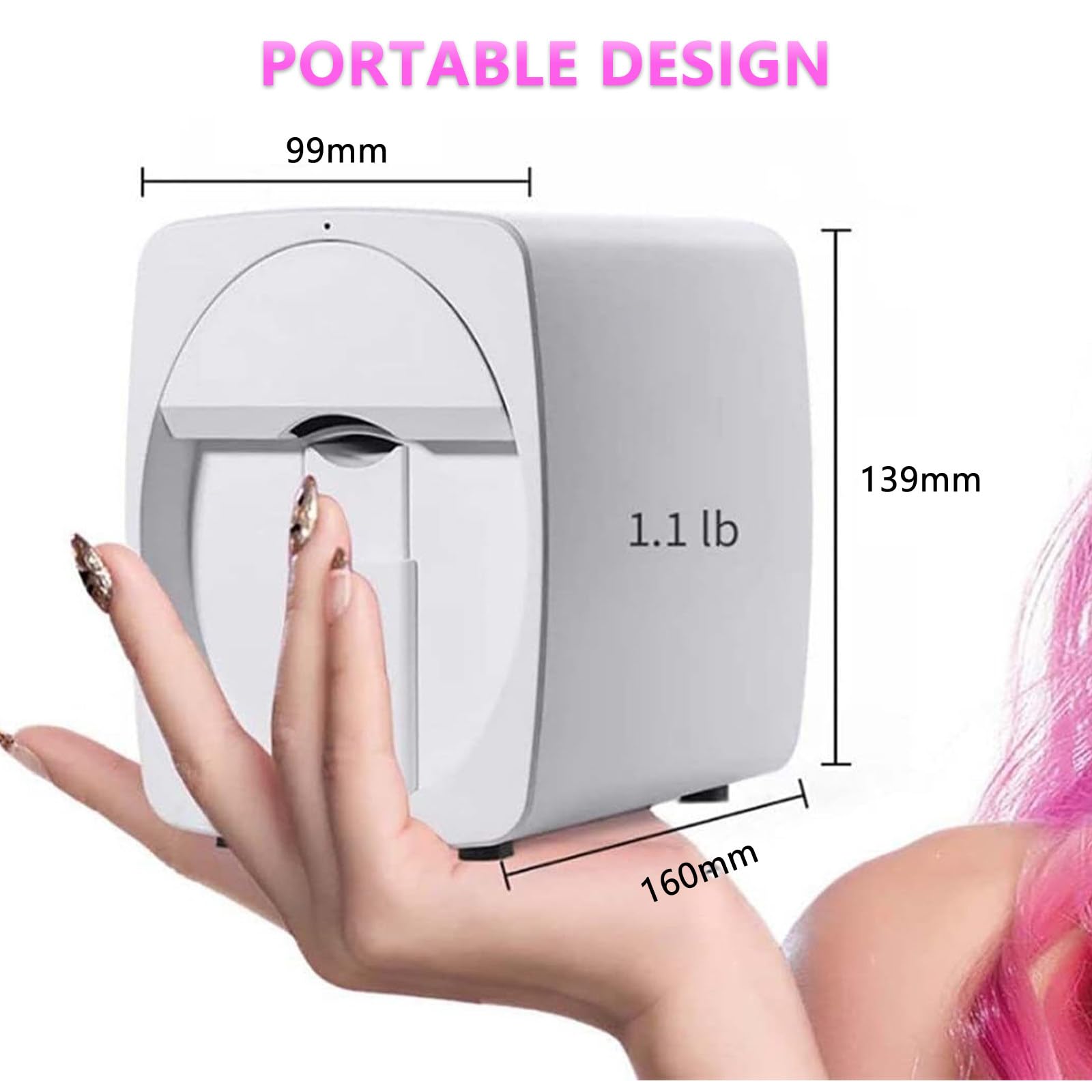 3D Intelligent Automatic Nail Printer, Portable Mobile Nail