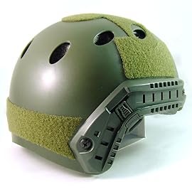 ATAIRSOFT PJ Type Tactical Airsoft Fast Helmet, Lightweight ABS with NVG Mount & Side Rails Bump Protection for Men, Women Air Soft, Paintball, CS, Caving, Hunting, Hiking and Outdoor Sports Green