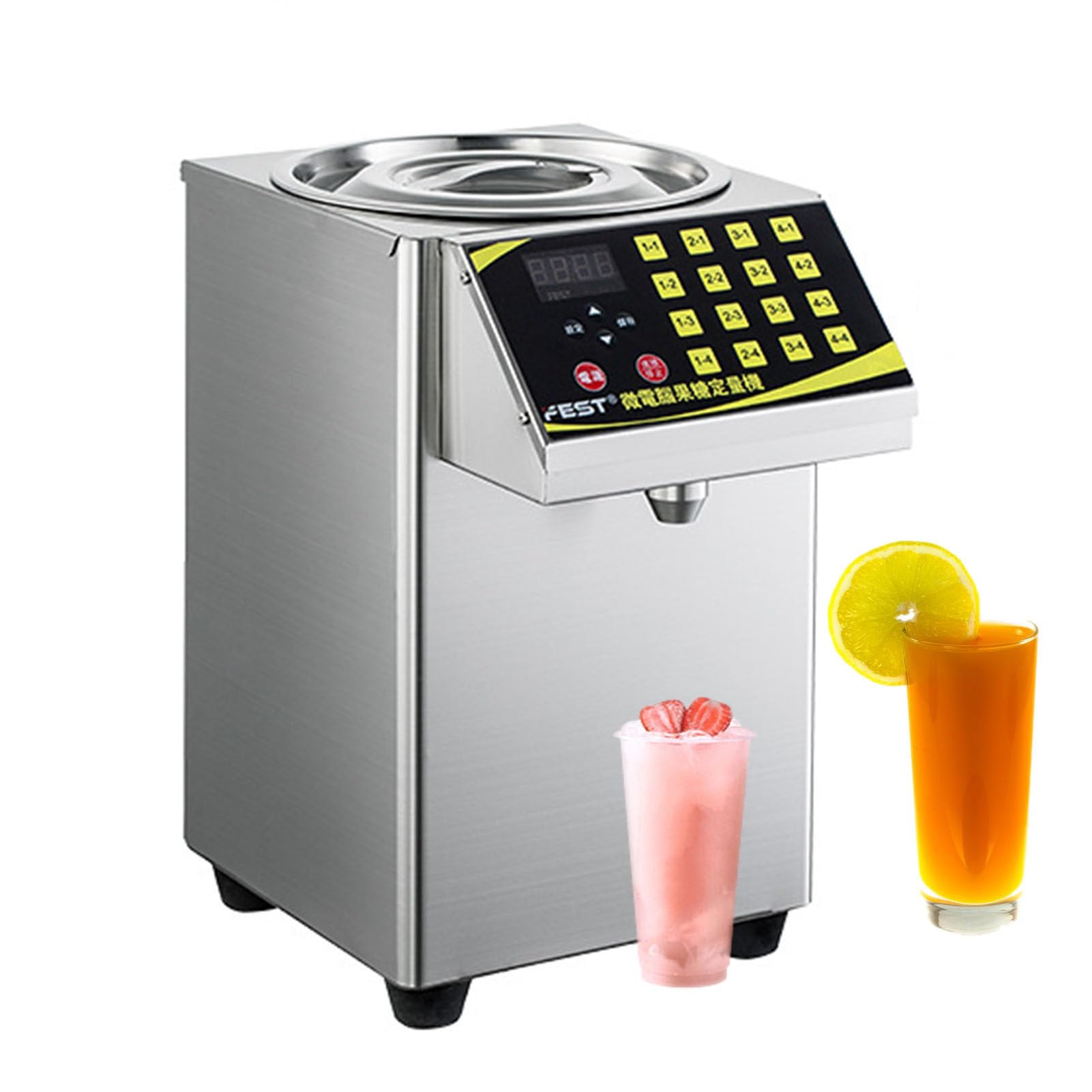 LYDZUSDP Fructose Dispenser 8.5LCommercial Fructose Quantitative Machine 360W Electric Fructose Sugar Syrup Quantitative Machine for Drink Maker(Stainlesssteel)