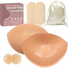 Double-Sided Sticky Bra Insert Pads, Reusable Adhesive Push-Up Bra Pads for Large Breasts