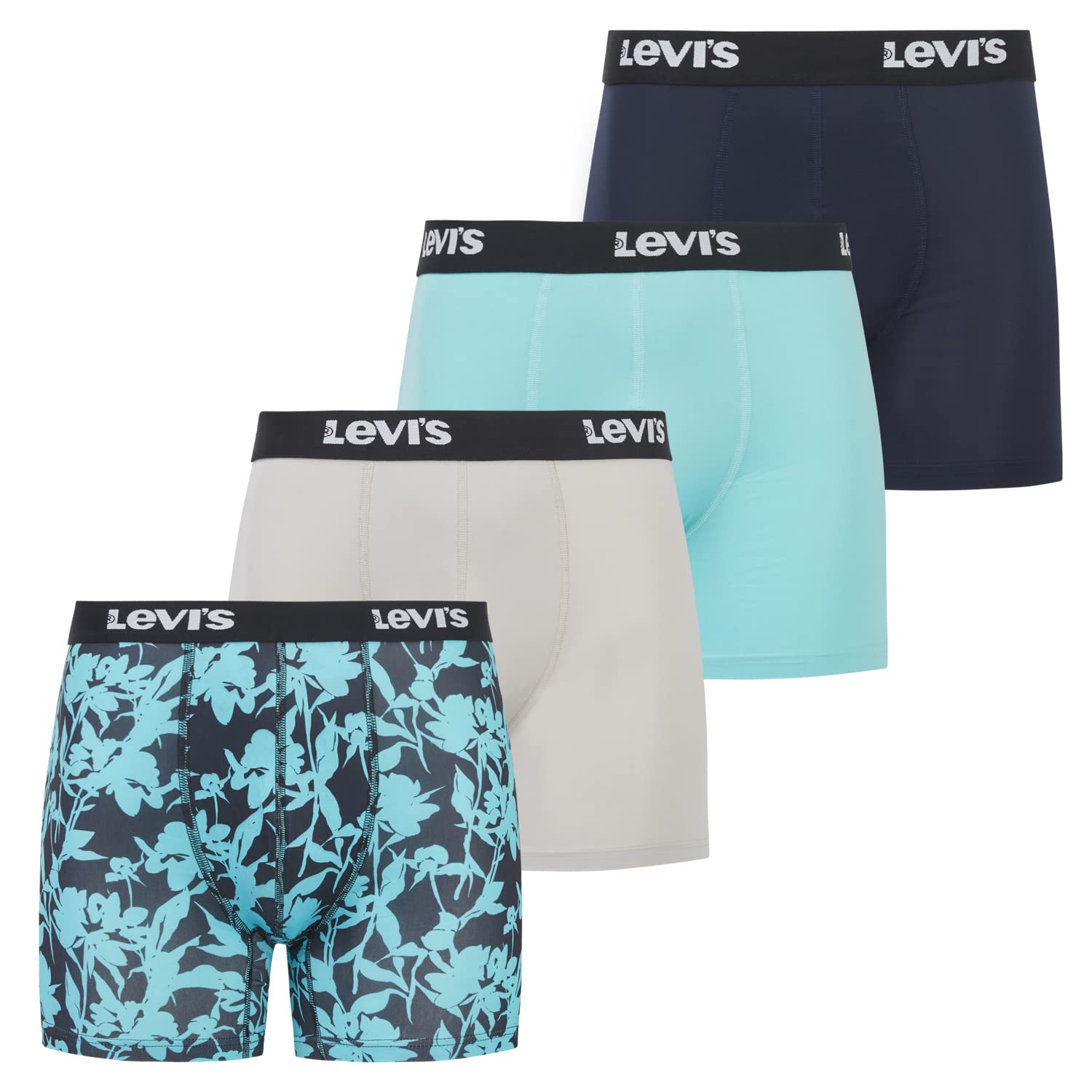 levi's mens underwear microfiber boxer brief for men ultra soft 4 pack floral xl